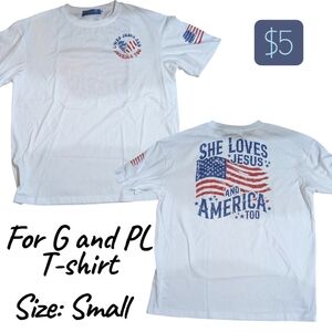 Patriotic White Graphic T-Shirt